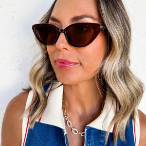 Gemma Cat Eye Sunglasses-Brown