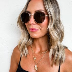 On The Coast Retro Sunglasses-Black/Silver